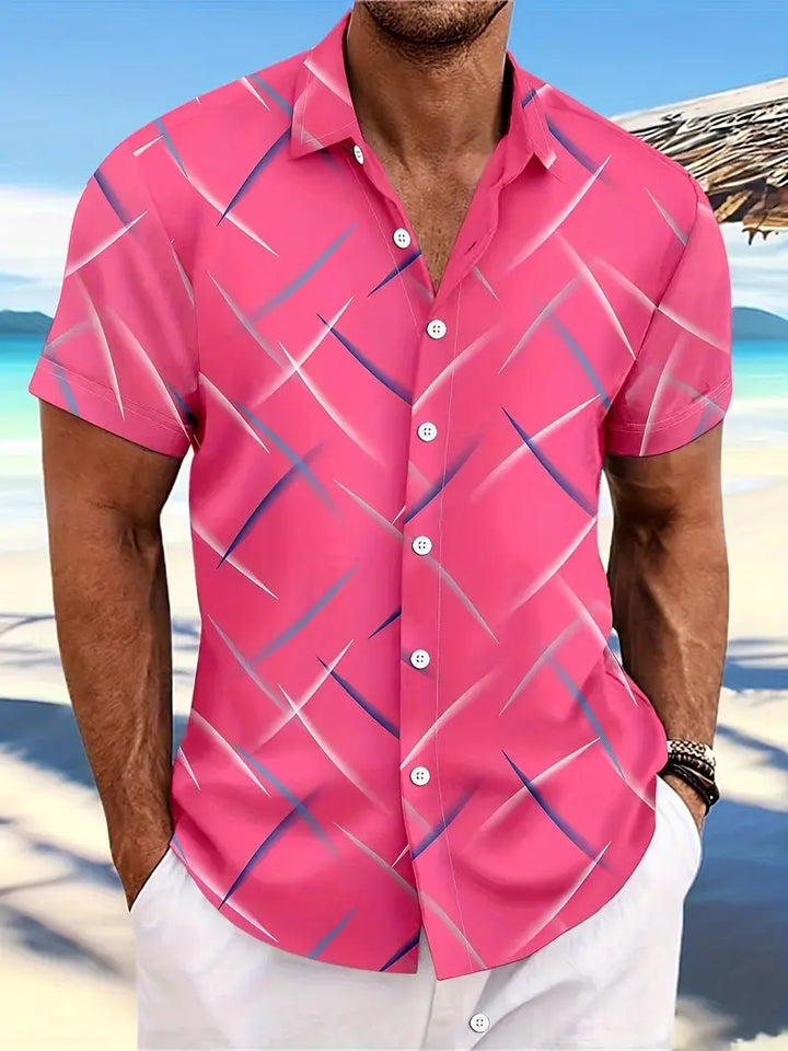Men’s Short-Sleeve Button-Up Shirt - Relaxed Fit - Lightweight Breathable Casual Wear