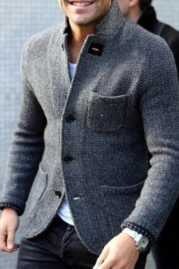 Men’s Blazer – Slim Fit – Tailored Silhouette – Notched Collar – Wool Blend