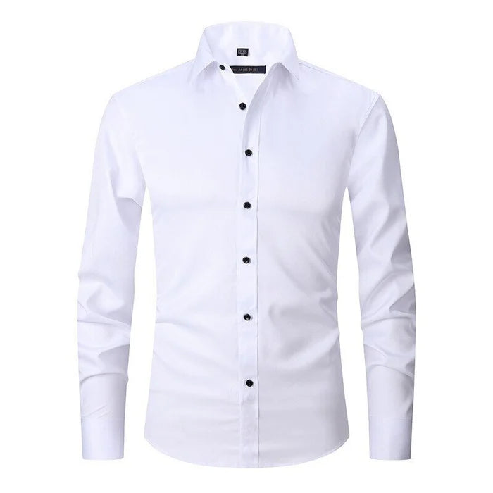 Men’s Dress Shirt – Slim Fit – Stretch Fabric – Wrinkle-Free – Button-Down Collar