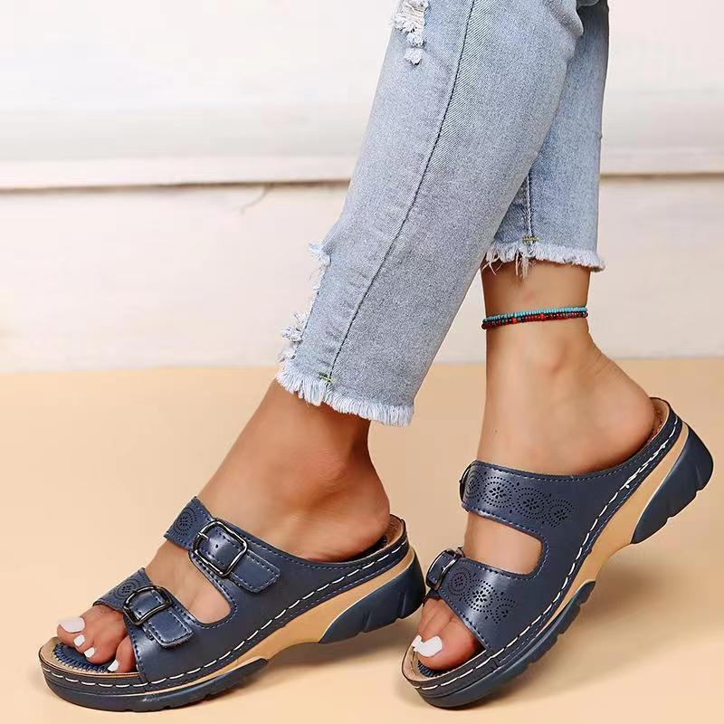 Women’s Sandals – Ergonomic Fit – Adjustable Buckle – Breathable Slip-On Comfort