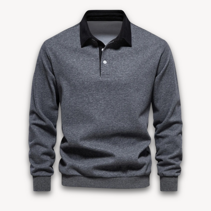 Men’s Polo Sweater – Regular Fit – Soft Knit – Long Sleeve Smart Casual Pullover