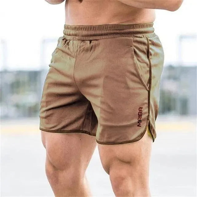 Men’s Athletic Shorts - Lightweight Breathable Fabric - Elastic Waist - Side Slit Fit