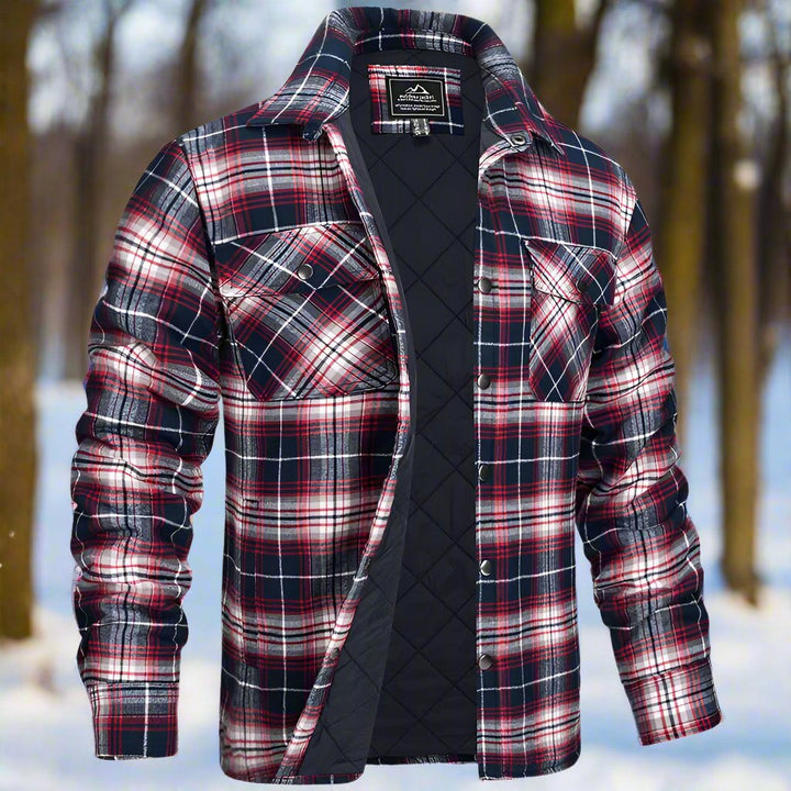 Men’s Shirt Jacket – Relaxed Fit – Quilted Flannel – Snap Front – Chest Pockets