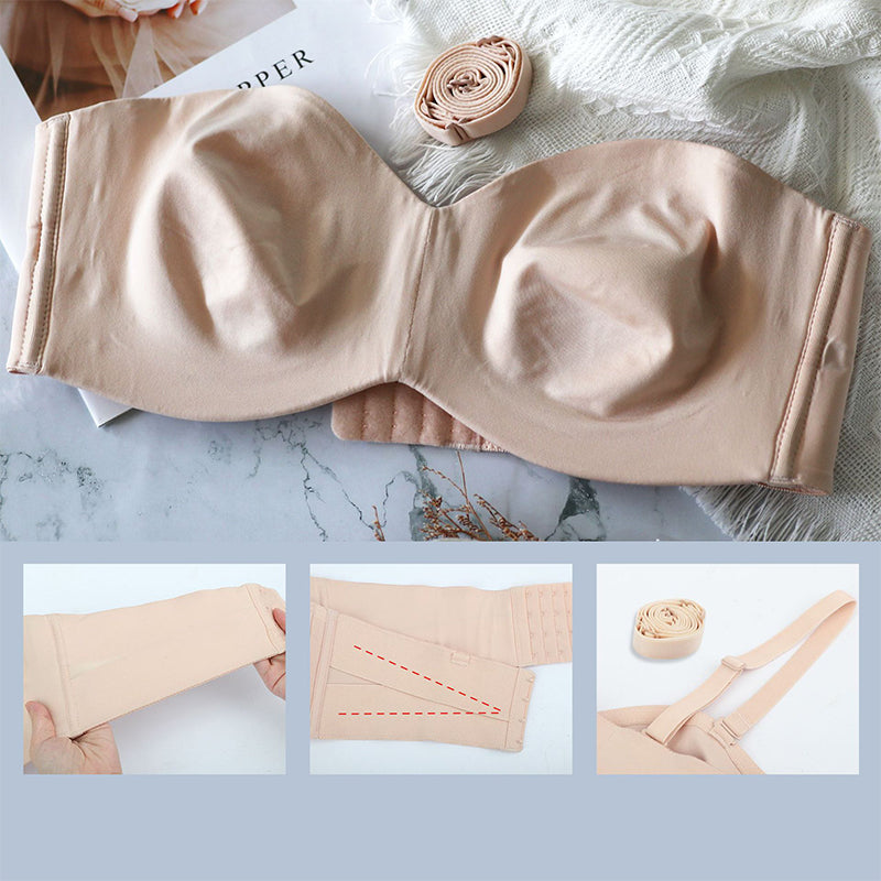 Women’s Bandeau Bra – Seamless Fit – Strapless Design – Soft Stretch Comfort