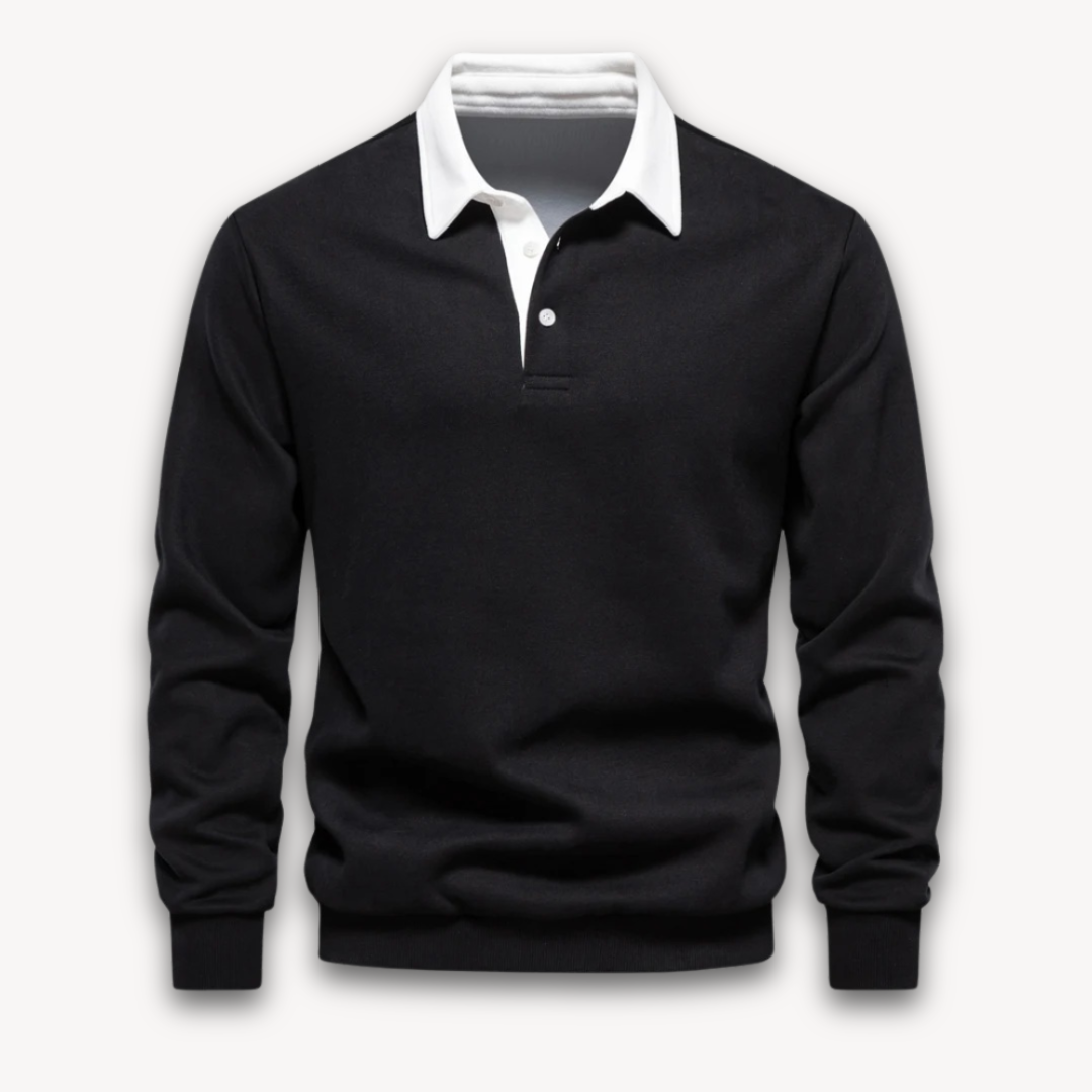 Men’s Polo Sweater – Regular Fit – Soft Knit – Long Sleeve Smart Casual Pullover