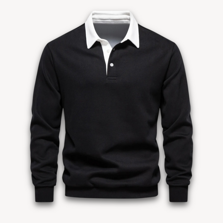 Men’s Polo Sweater – Regular Fit – Soft Knit – Long Sleeve Smart Casual Pullover