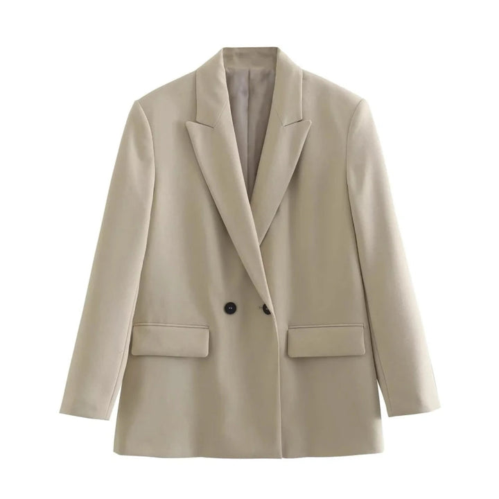 Women's Blazer - Tailored Fit - Double-Breasted - Structured Silhouette - Notched Lapels