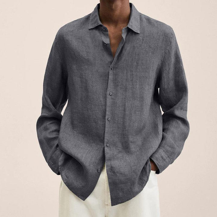 Men’s Button-Down Shirt – Relaxed Fit – Natural Fibers – Long Sleeve Casual Style