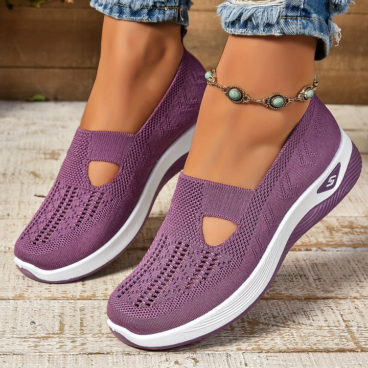 Women’s Slip-On Shoes – Breathable Knit Upper – Cushioned Sole – Casual Comfort Fit