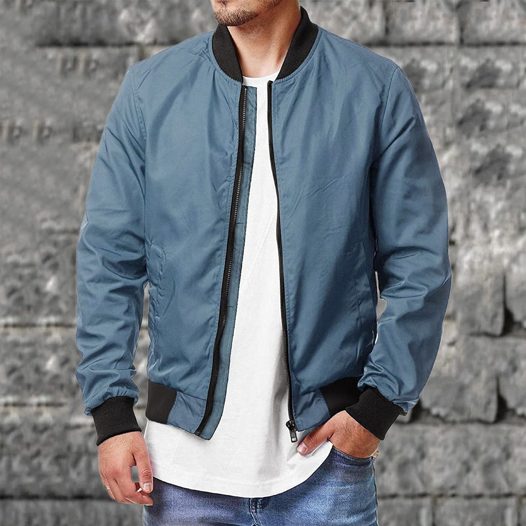 Men’s Bomber Jacket – Regular Fit – Ribbed Trim – Casual Outerwear