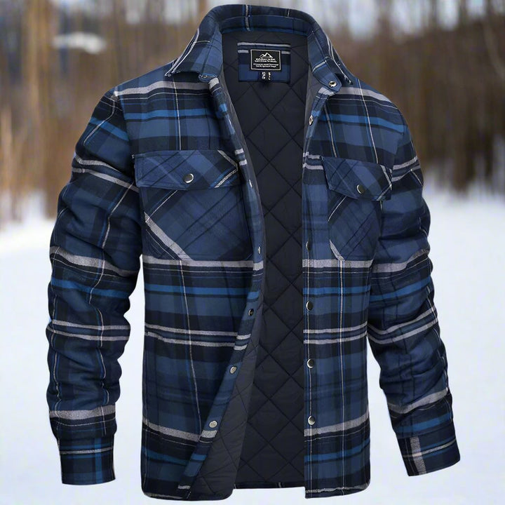 Men’s Shirt Jacket – Relaxed Fit – Quilted Flannel – Snap Front – Chest Pockets
