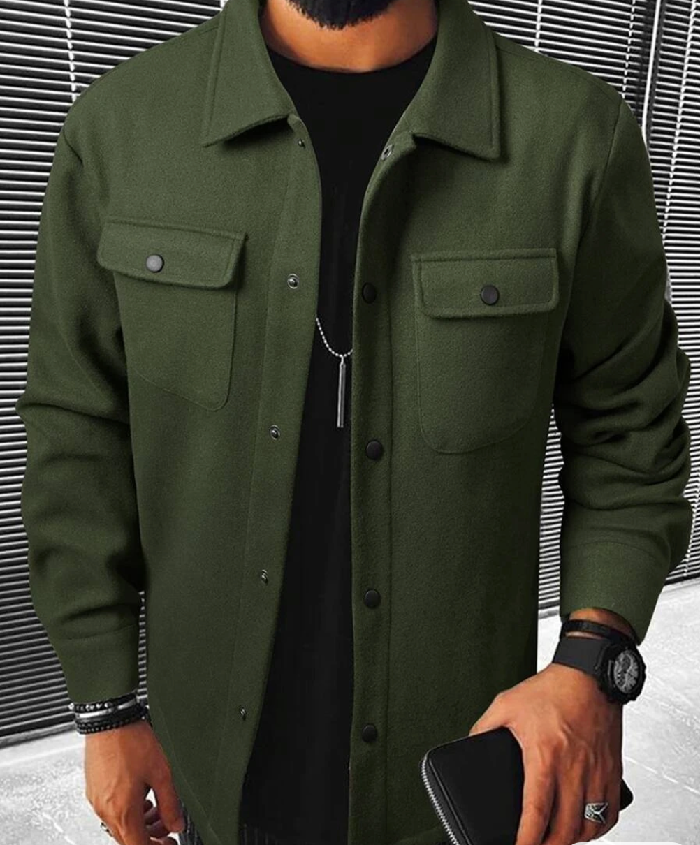 Men’s Casual Shirt - Relaxed Fit - Soft Touch Fabric - Button Down with Chest Pockets