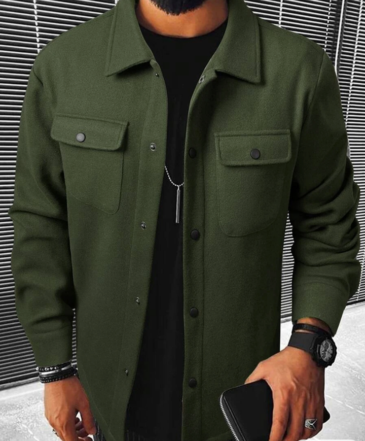 Men’s Casual Shirt - Relaxed Fit - Soft Touch Fabric - Button Down with Chest Pockets