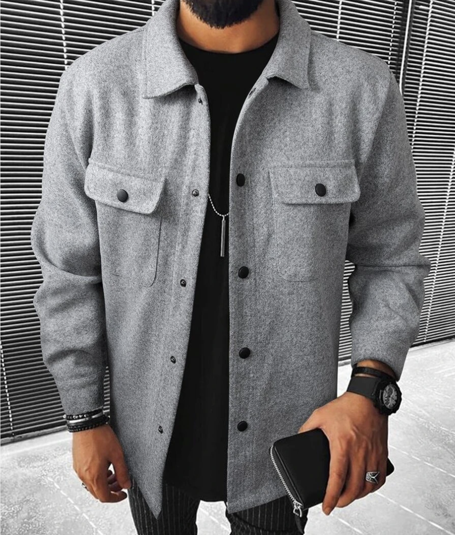 Men’s Casual Shirt - Relaxed Fit - Soft Touch Fabric - Button Down with Chest Pockets