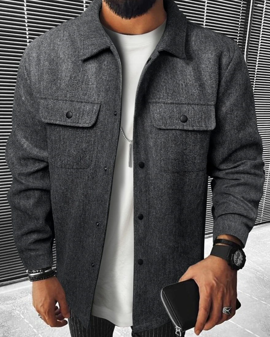 Men’s Casual Shirt - Relaxed Fit - Soft Touch Fabric - Button Down with Chest Pockets