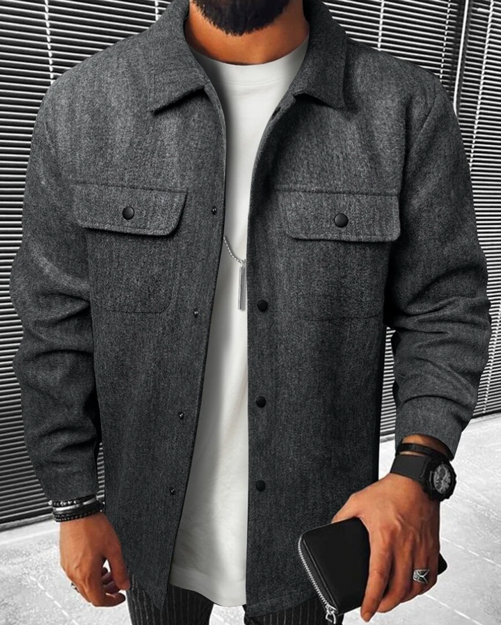 Men’s Casual Shirt - Relaxed Fit - Soft Touch Fabric - Button Down with Chest Pockets