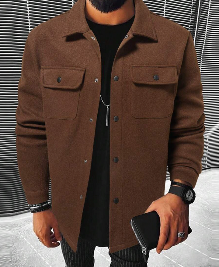 Men’s Casual Shirt - Relaxed Fit - Soft Touch Fabric - Button Down with Chest Pockets