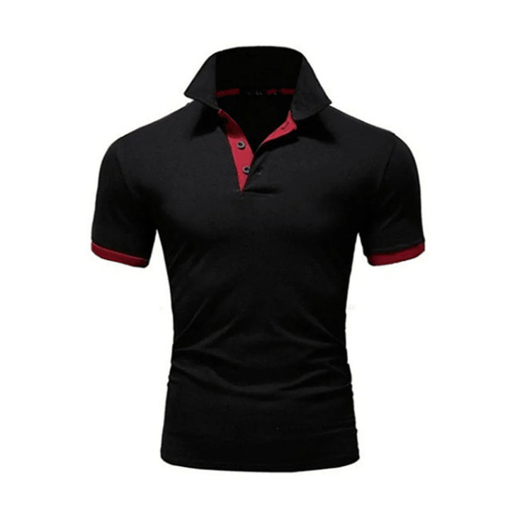 Men’s Polo Shirt - Slim Fit - Natural Fibers - Short Sleeve Casual Button Placket
