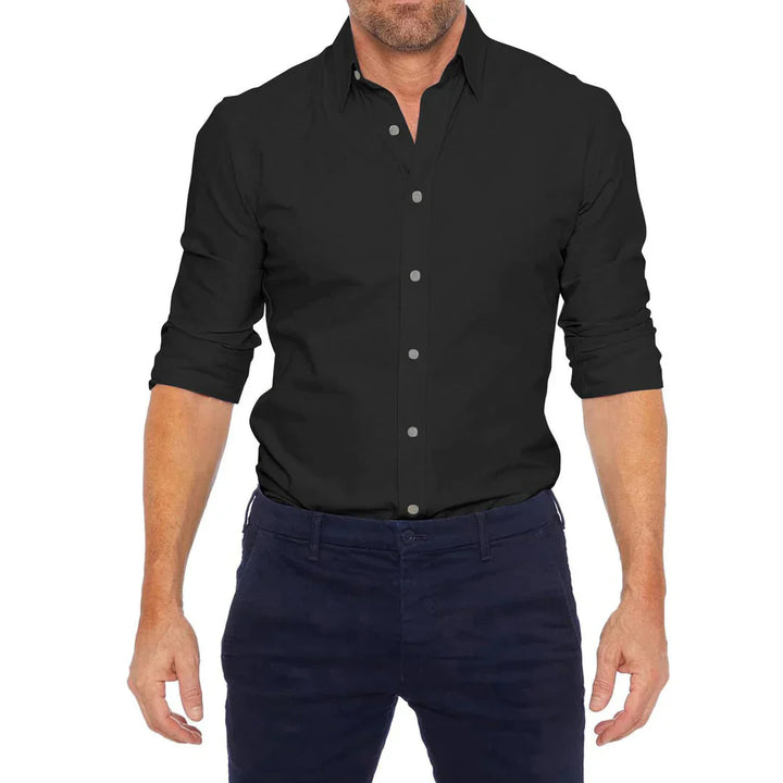 Men’s Formal Shirt - Slim Fit - Breathable Blend - Button-Down - Long Sleeves
