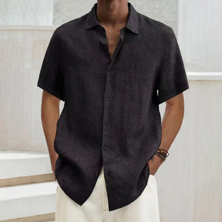 Men’s Short Sleeve Shirt - Relaxed Fit - Breathable Blend - Button Down Casual Style