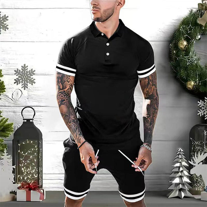 Men’s Polo Shirt and Shorts Set – Slim Fit – Cotton Blend – Sporty Style