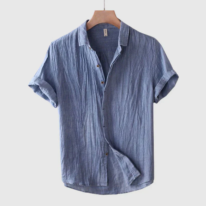 Men’s Short Sleeve Shirt – Relaxed Fit – Button-Down – Natural Fibers – Casual Style
