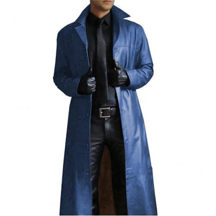 Men’s Long Coat – Tailored Fit – Button-Down – Structured Formal Outerwear