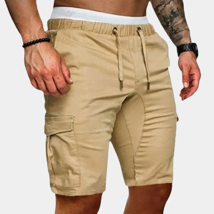 Men’s Cargo Shorts – Relaxed Fit – Knee Length – Elastic Waist – Breathable Blend