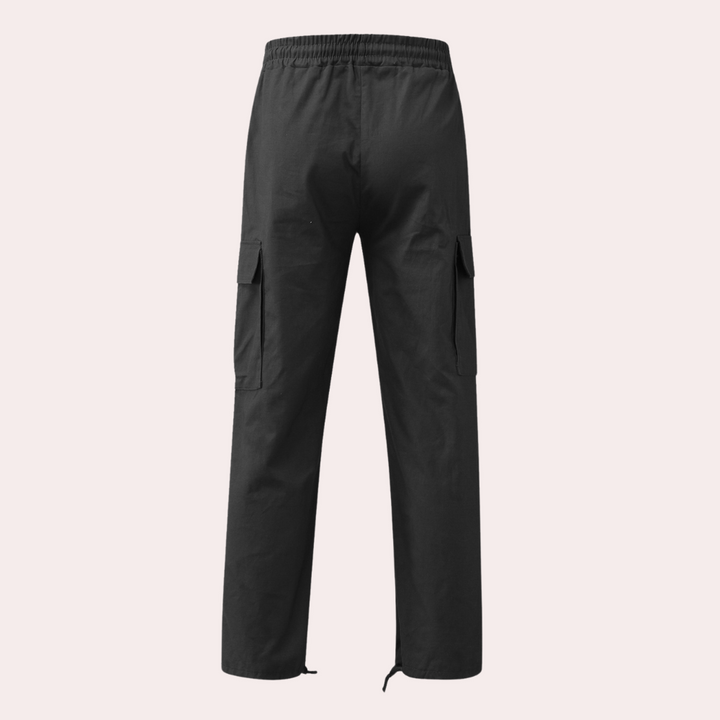 Men’s Cargo Pants - Relaxed Fit - Cotton Blend - Utility Pockets - Full Length