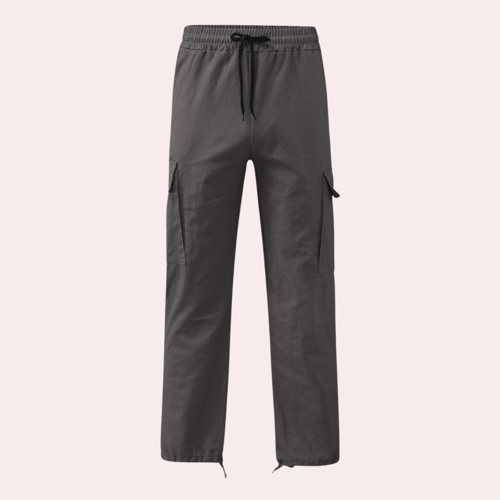 Men’s Cargo Pants - Relaxed Fit - Cotton Blend - Utility Pockets - Full Length