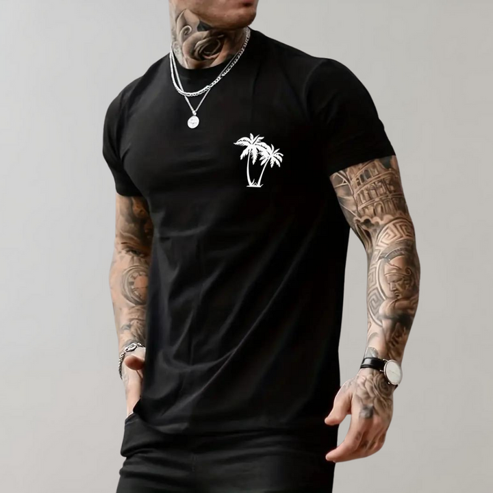 Men’s T-Shirt – Relaxed Fit – Short Sleeve – Crew Neck – Breathable Blend – Graphic Chest Print