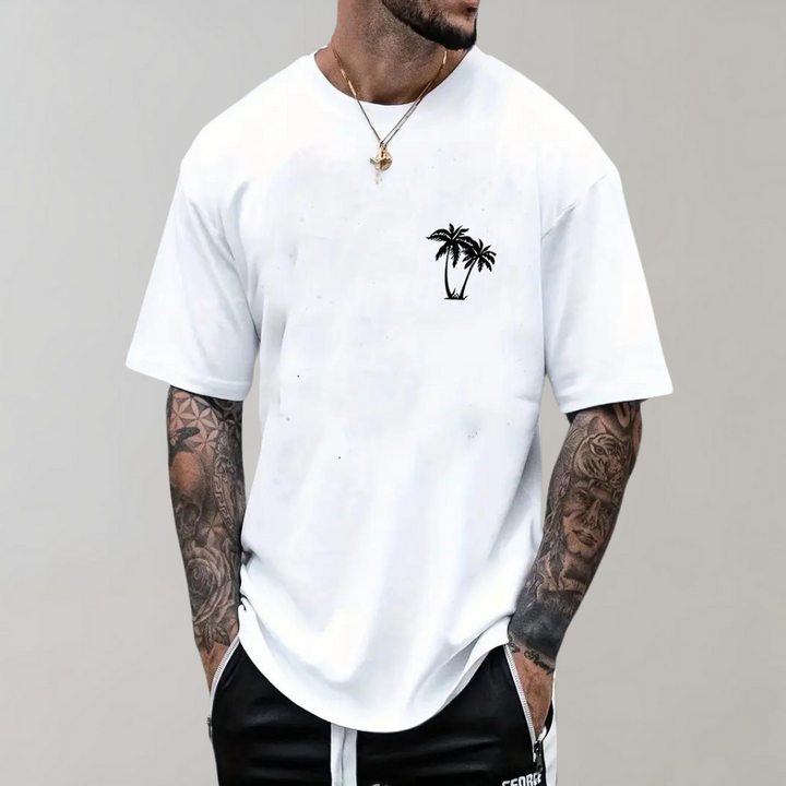 Men’s T-Shirt – Relaxed Fit – Short Sleeve – Crew Neck – Breathable Blend – Graphic Chest Print