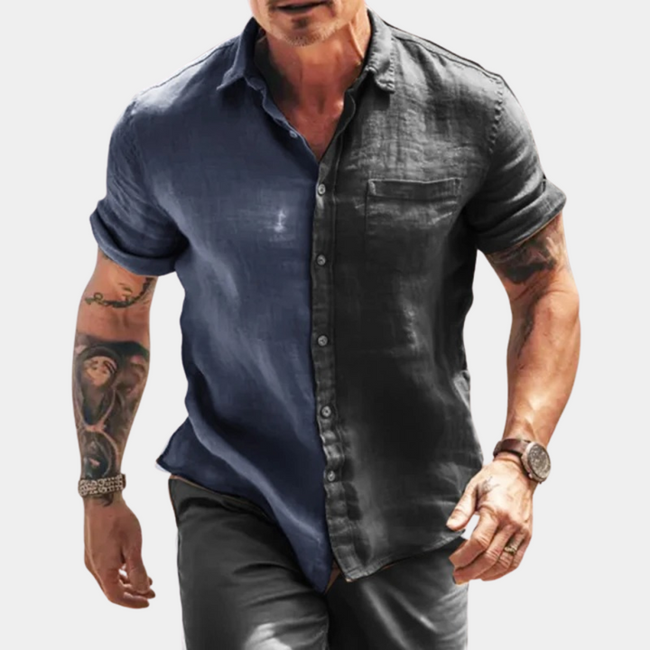 Men’s Casual Shirt – Relaxed Fit – Short Sleeve – Breathable Blend – Button Front