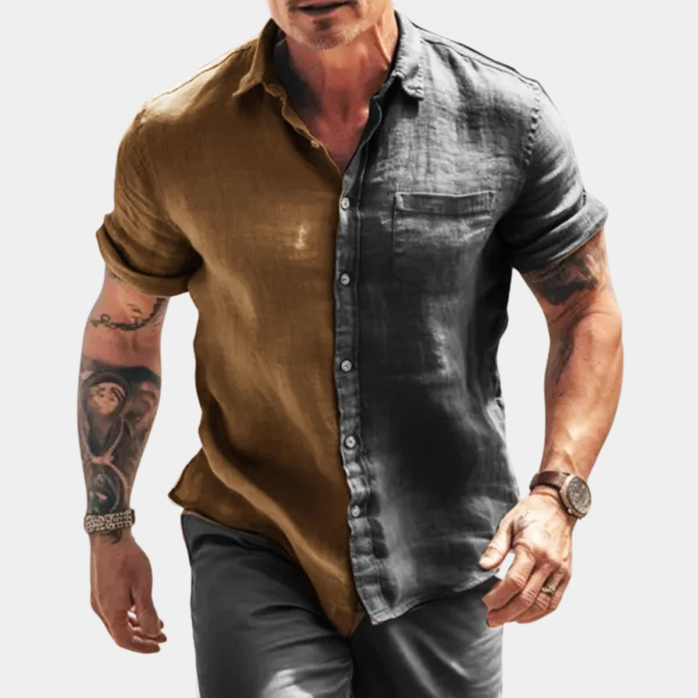Men’s Casual Shirt – Relaxed Fit – Short Sleeve – Breathable Blend – Button Front