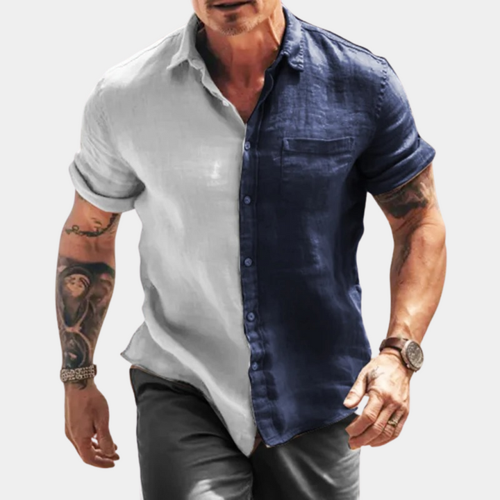 Men’s Casual Shirt – Relaxed Fit – Short Sleeve – Breathable Blend – Button Front