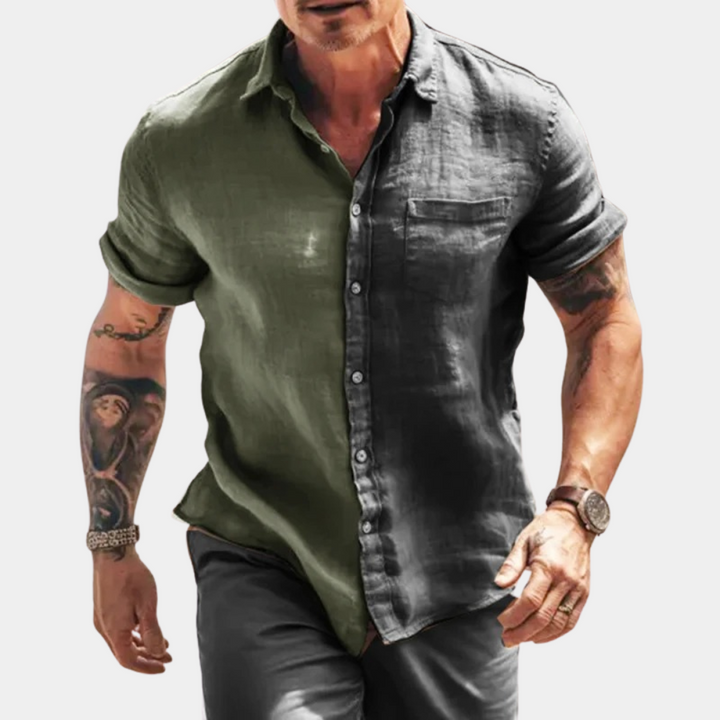 Men’s Casual Shirt – Relaxed Fit – Short Sleeve – Breathable Blend – Button Front