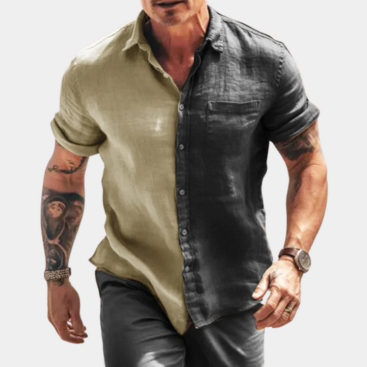 Men’s Casual Shirt – Relaxed Fit – Short Sleeve – Breathable Blend – Button Front
