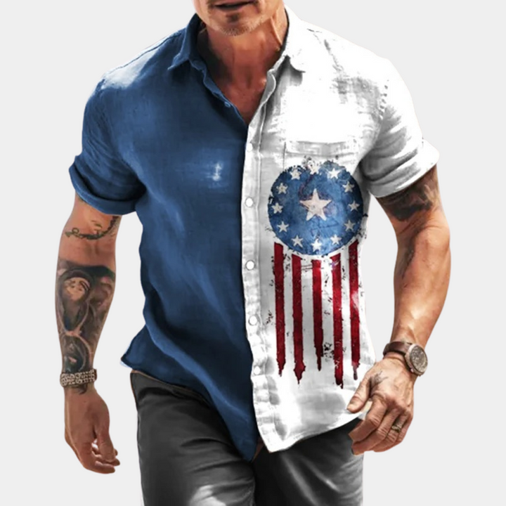 Men’s Casual Shirt – Relaxed Fit – Short Sleeve – Breathable Blend – Button Front