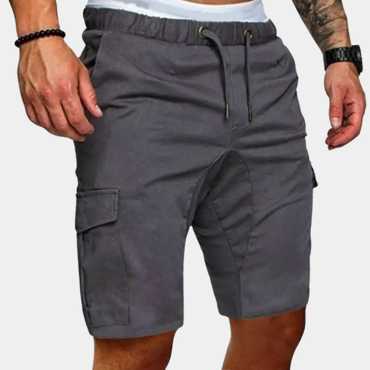 Men’s Cargo Shorts – Relaxed Fit – Cotton Blend – Elastic Waist – Multi Pocket Design