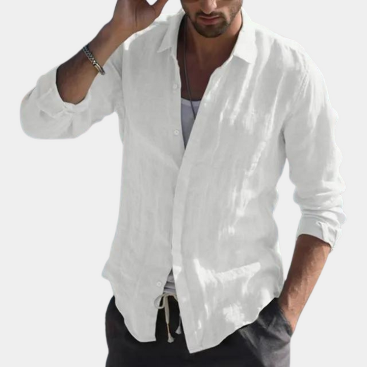 Men’s Button-Down Shirt – Relaxed Fit – Breathable Blend – Long Sleeve Casual Style