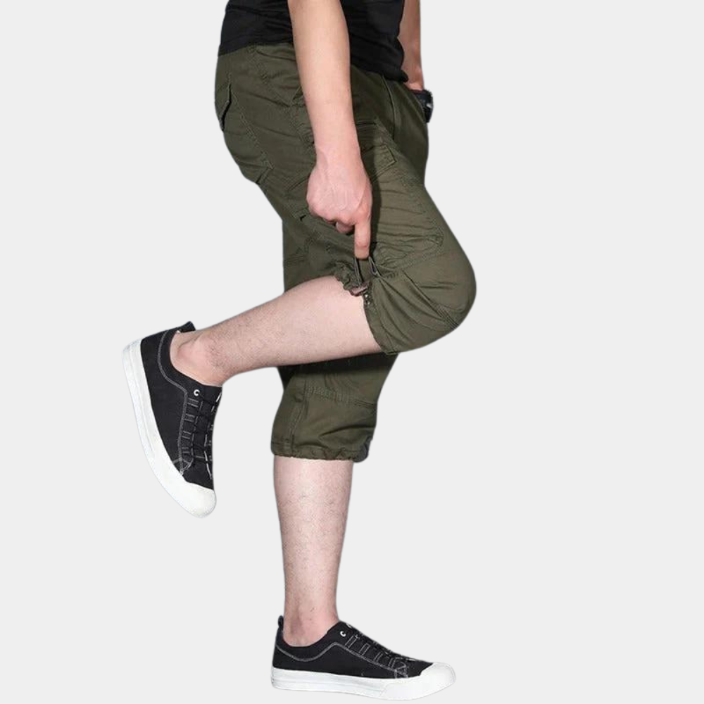 Men’s Cargo Pants – Three-Quarter Length – Relaxed Fit – Breathable Blend – Multi Pocket