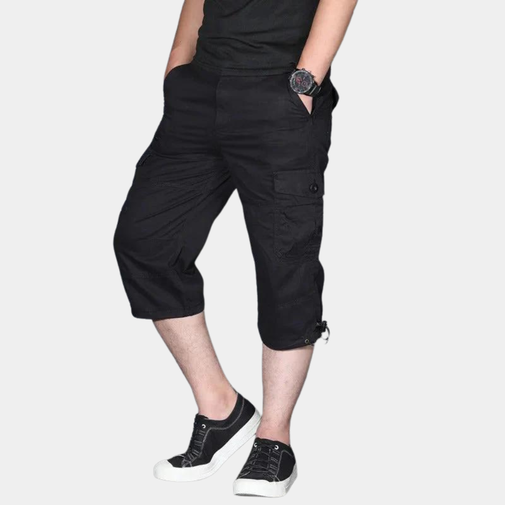 Men’s Cargo Pants – Three-Quarter Length – Relaxed Fit – Breathable Blend – Multi Pocket