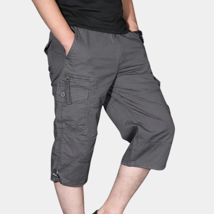 Men’s Cargo Pants – Three-Quarter Length – Relaxed Fit – Breathable Blend – Multi Pocket