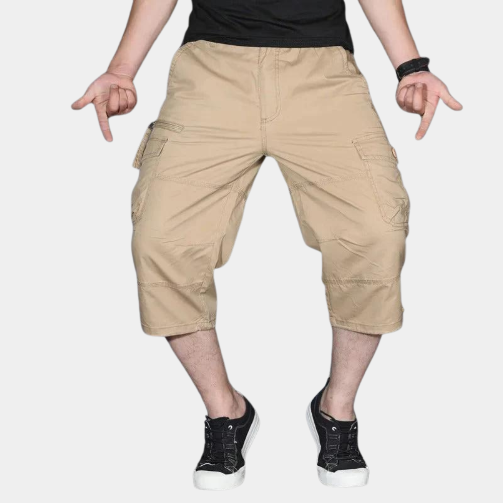 Men’s Cargo Pants – Three-Quarter Length – Relaxed Fit – Breathable Blend – Multi Pocket