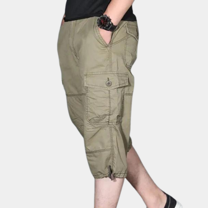 Men’s Cargo Pants – Three-Quarter Length – Relaxed Fit – Breathable Blend – Multi Pocket
