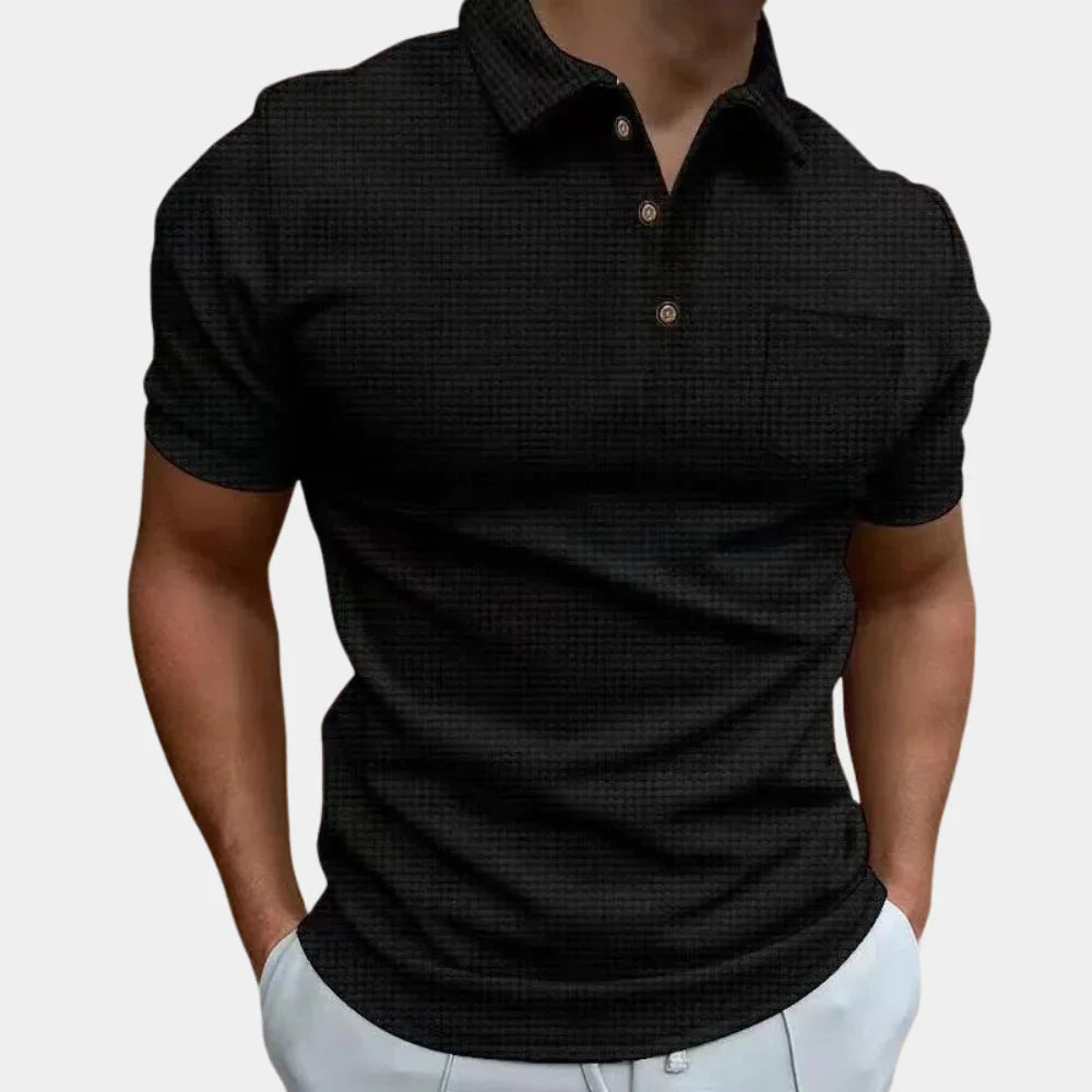 Men’s Polo Shirt - Slim Fit - Soft Knit - Short Sleeve - Casual Tailored Look