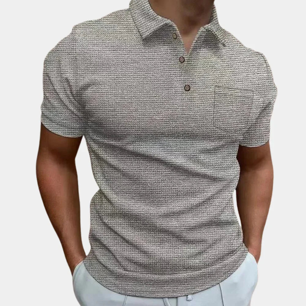 Men’s Polo Shirt - Slim Fit - Soft Knit - Short Sleeve - Casual Tailored Look