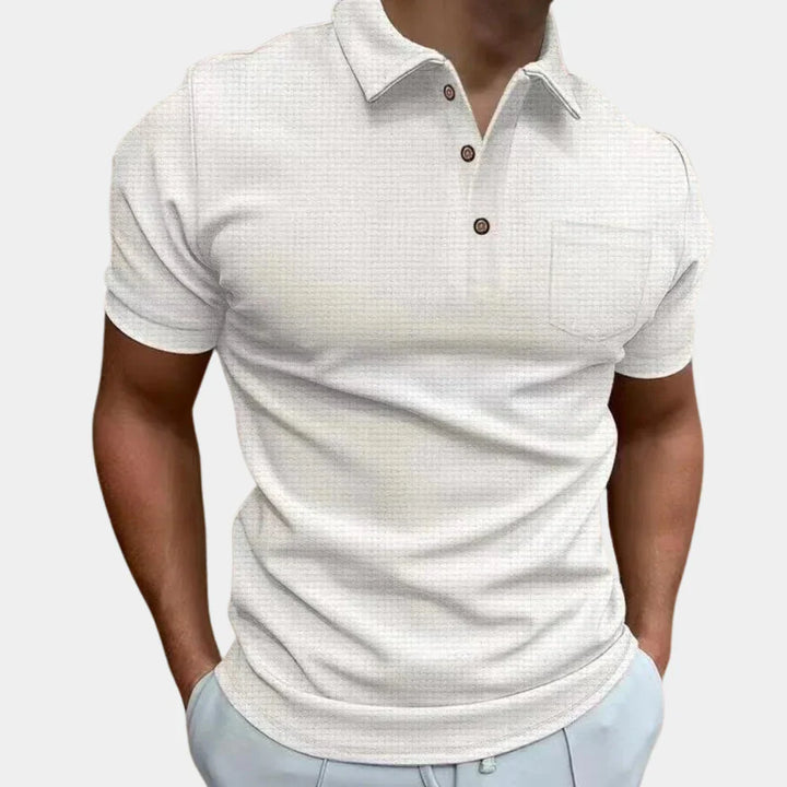 Men’s Polo Shirt - Slim Fit - Soft Knit - Short Sleeve - Casual Tailored Look