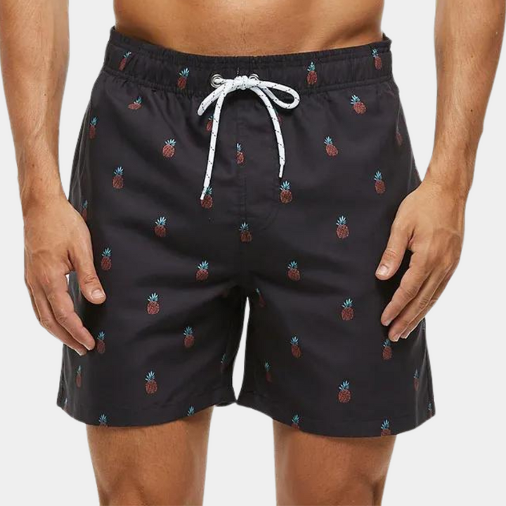 Men's Shorts – Relaxed Fit – Breathable Blend – Mid-Thigh Length – Drawstring Waist – Printed Pattern