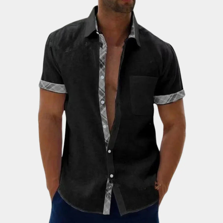 Men’s Short Sleeve Shirt - Relaxed Fit - Breathable Blend - Casual Button-Up Design